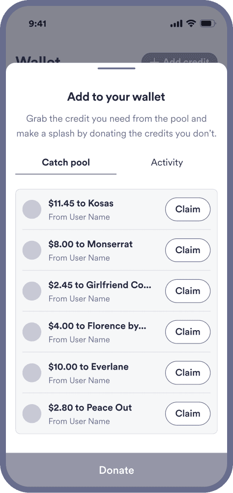 Concept 3: donate or grab credits